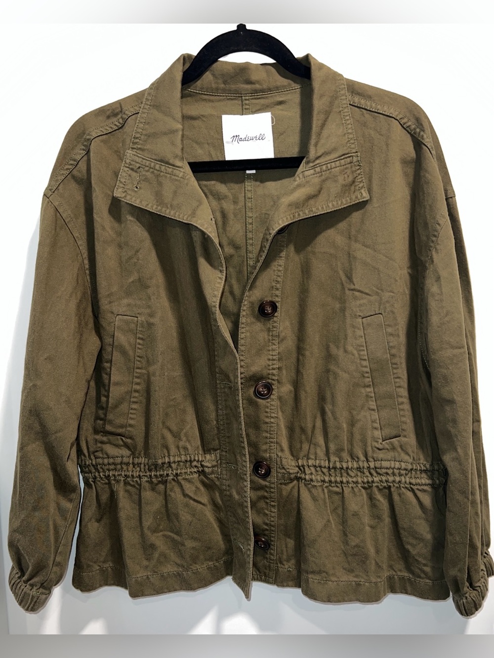 Madewell Women’s Highbury Olive Utility Drawstring-Waist Jacket Size S